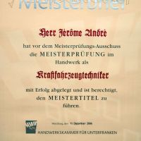 Meisterbrief - Jérôme André